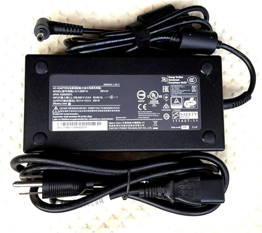 バートルBURTLE 19v Amazon.com: 200W 19V 10.5A AC Adapter for Chicony Clevo PA71EP6-G